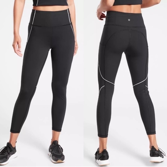 Athleta Womens Tailwind 7/8 Tights Leggings Black Size Small Workout Running - Picture 1 of 11